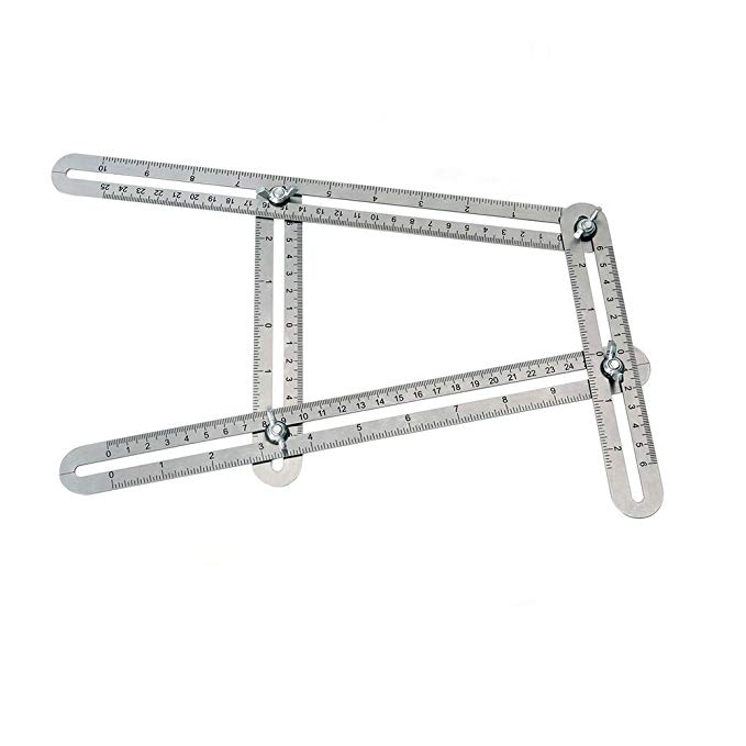 Makeplus Angle Template Tool Metal, Stainless Steel Angle Ruler for Multi-Angle Measurement