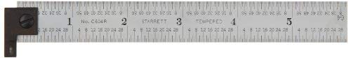 Starrett CH604R-6 6 2-Sided Steel Ruler with Hook