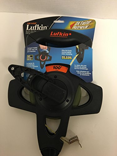 Lufkin 100' Ny-Clad Steel Tape Measure with Black Handle (100' x 1/2