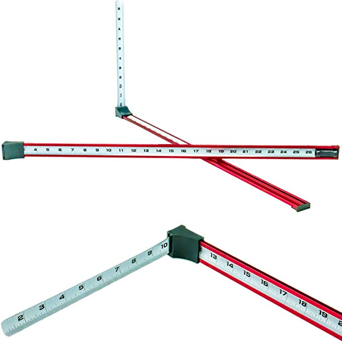 Corner King Adjustable L Square Measuring Tape for Tight Spaces, 24in. Rigid 90° Tape Measure Tool is Way Easier to Use With Cabinets, Drawers & Windows. Great Woodworker, Carpenter & Contractor Gift.