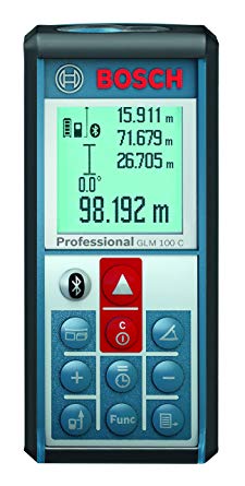 Bosch Bluetooth Enabled 330-Foot Lithium-Ion Laser Distance and Angle Measurer GLM 100 C