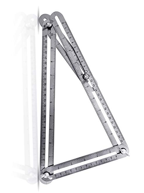 Upgraded Stainless Steel Multi-Angle Measuring Ruler Angle-izer Template Tool Construction Precision Steel Foldable For Carpenters Builders DIY 7Projects Measure Make Bulls Eyes Arches By ALLANGLES