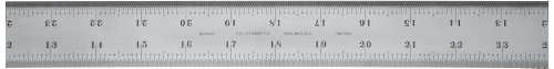 Starrett C416R-24 Heavy Spring Tempered Steel Rule With Inch Graduations, 16R Style Graduations, 24