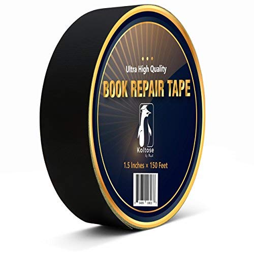 Black Bookbinding Tape, Black Cloth Book Repair Tape for Bookbinders, 1.5 Inches by 150 Feet