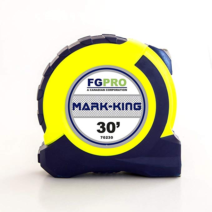 MARK-KING Tape Measure by FGPRO - 30ft - NEW INVENTION - Mistake-Free Marking