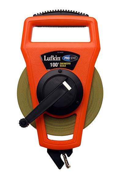 Lufkin PS1806DN 100-Foot, Pro Series, Nyclad Yellow Steel, 3-to-1 Rewind Tape