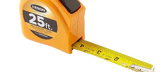 Keson PGT181025V Short Tape Measure with Nylon Coated Steel Blade and Toggle Lock (Graduations: 1/10, 1/100 & ft, in, 1/8), 1-Inch by 25-Foot Review